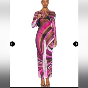 Pucci Sheer Long Sleeve Maxi Cover-up